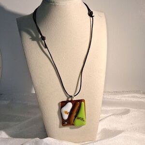 Art Glass Fused Women's Necklace Colorful, Interesting, Unique, Hand Crafted